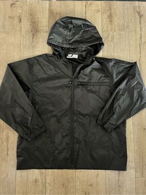 WearGuard Men's Black Hooded Windbreaker Jacket